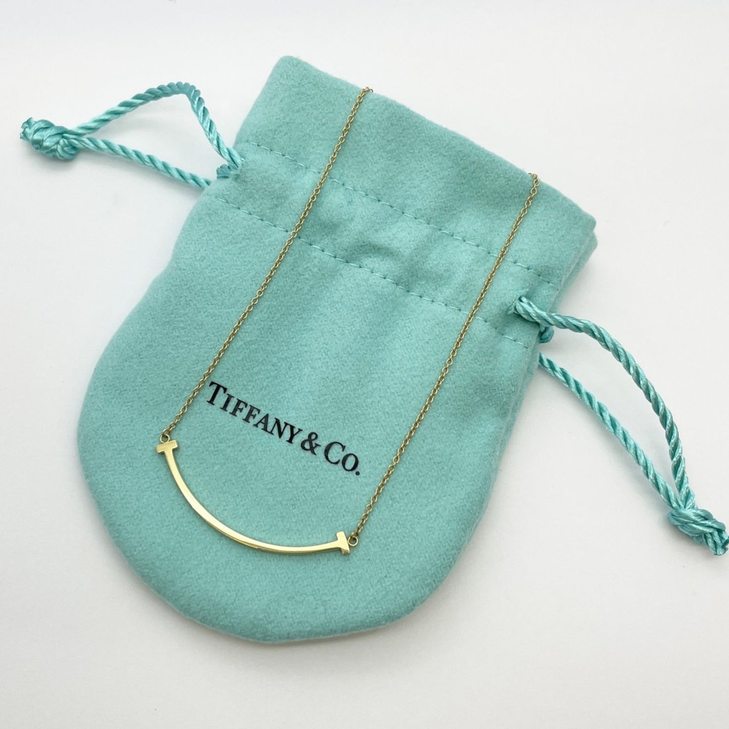 Tiffany & Co T Smile, Gold, Yellow Gold, necklace