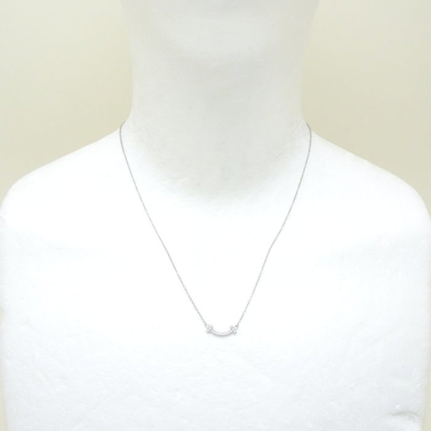 Tiffany & Co T Smile, Silver, White Gold, necklace