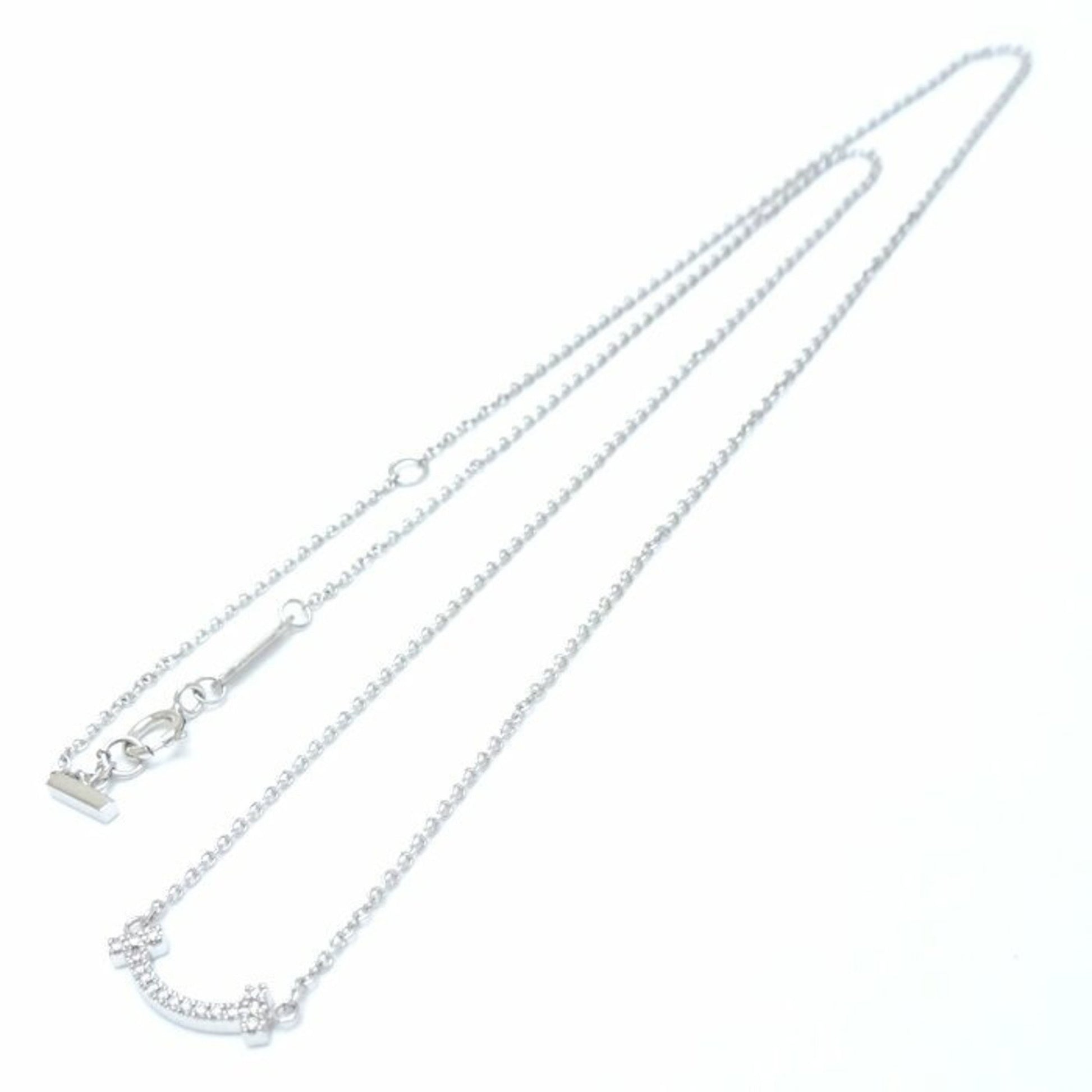 Tiffany & Co T Smile, Silver, White Gold, necklace