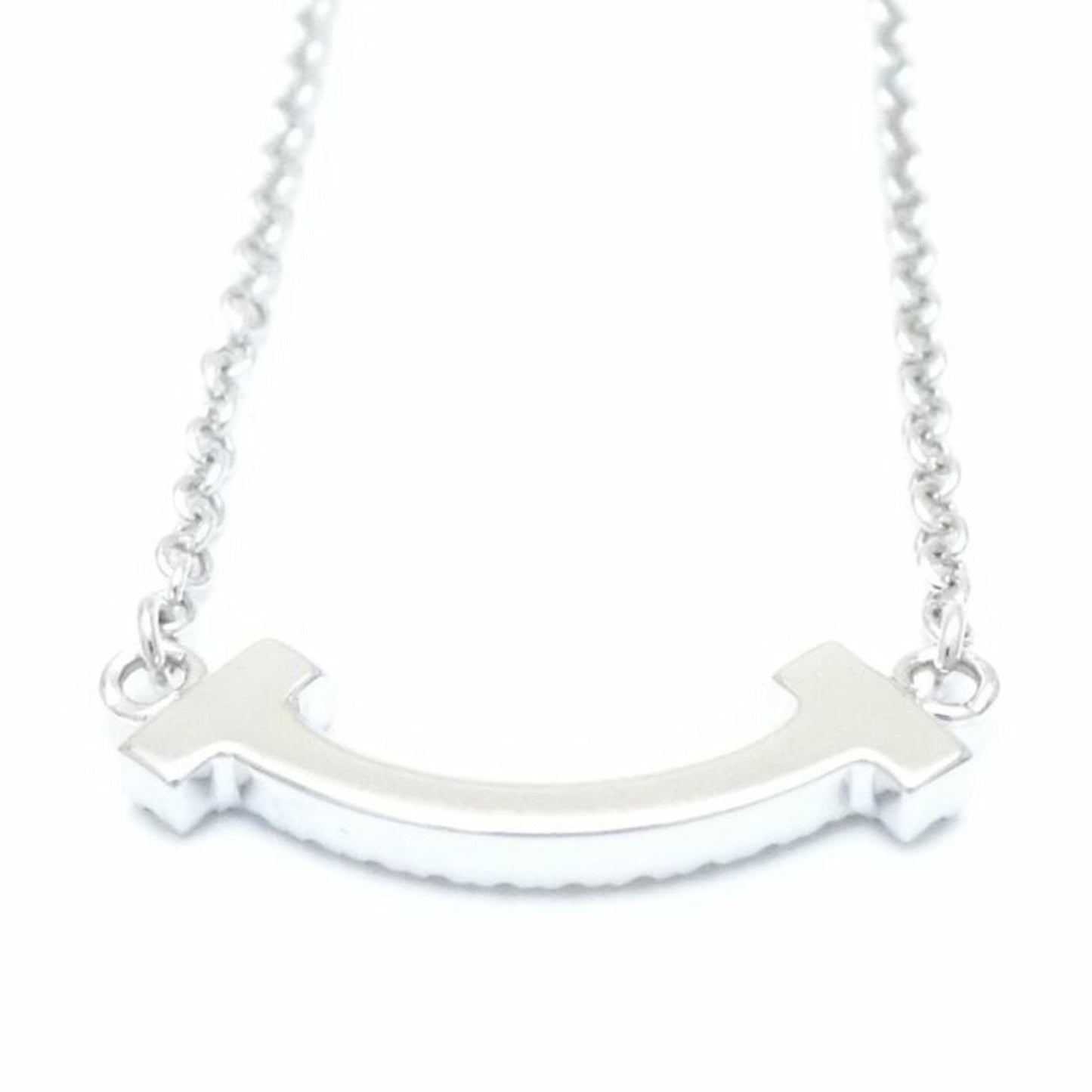 Tiffany & Co T Smile, Silver, White Gold, necklace