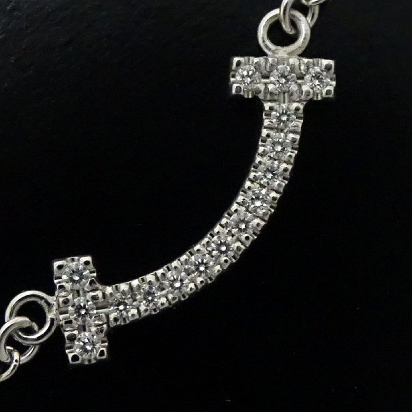 Tiffany & Co T Smile, Silver, White Gold, necklace