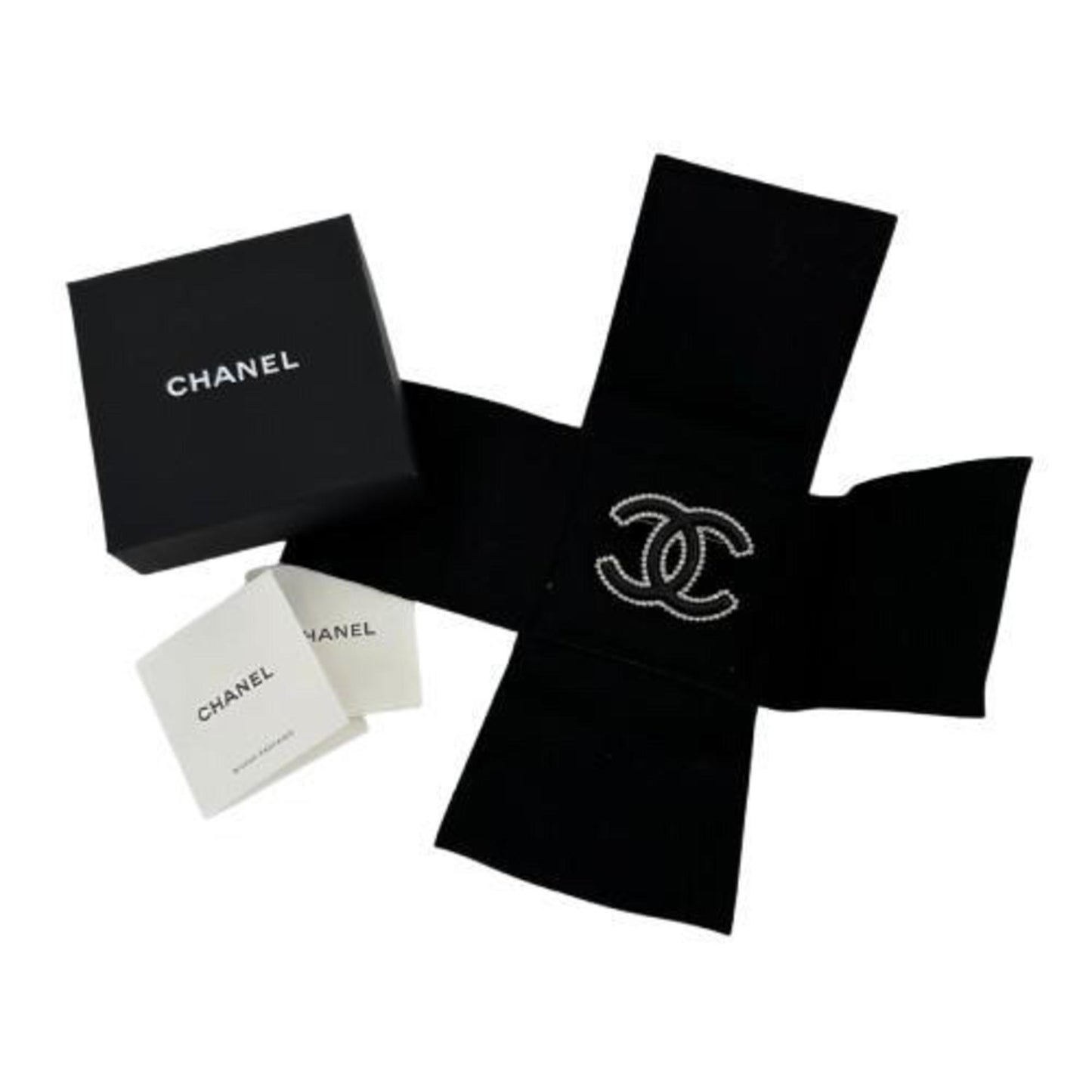 Chanel Coco Mark, Black, Leather, brooch