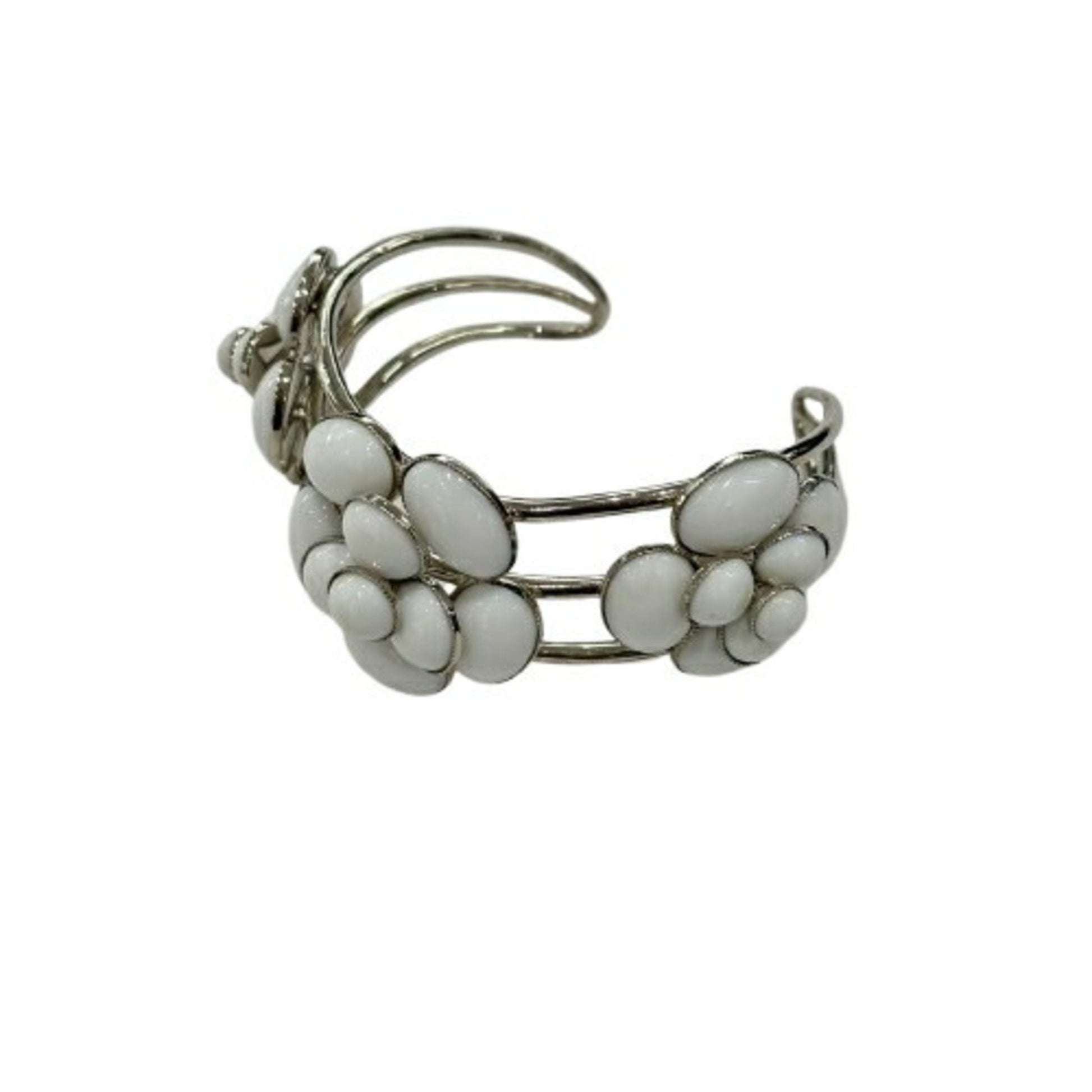 Chanel Camellia, Silver, Metal, bracelet