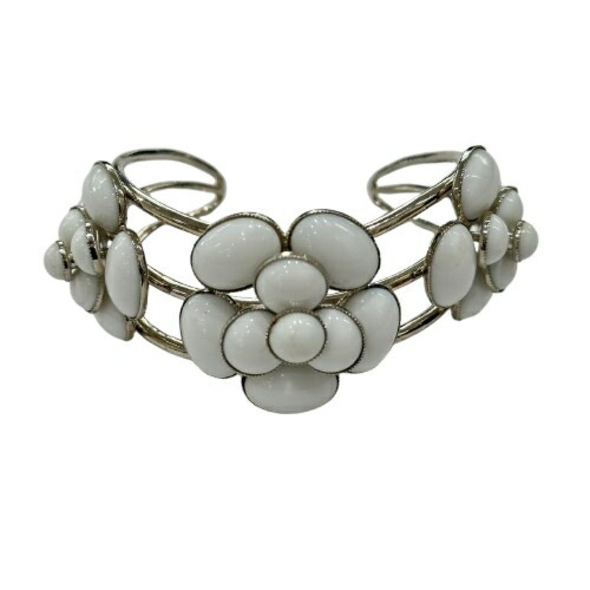 Chanel Camellia, Silver, Metal, bracelet