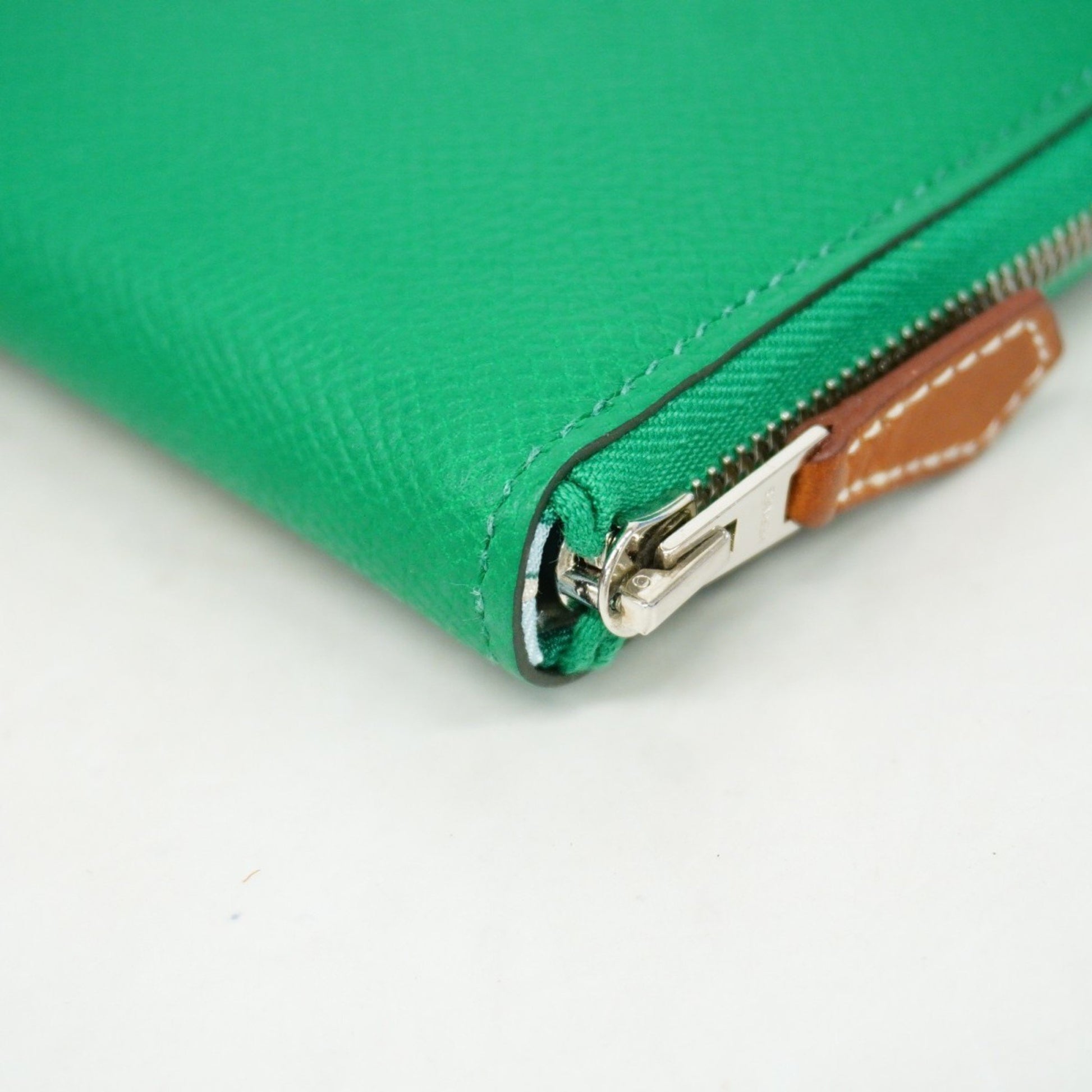 Hermès Silk'In, Green, Leather, wallet