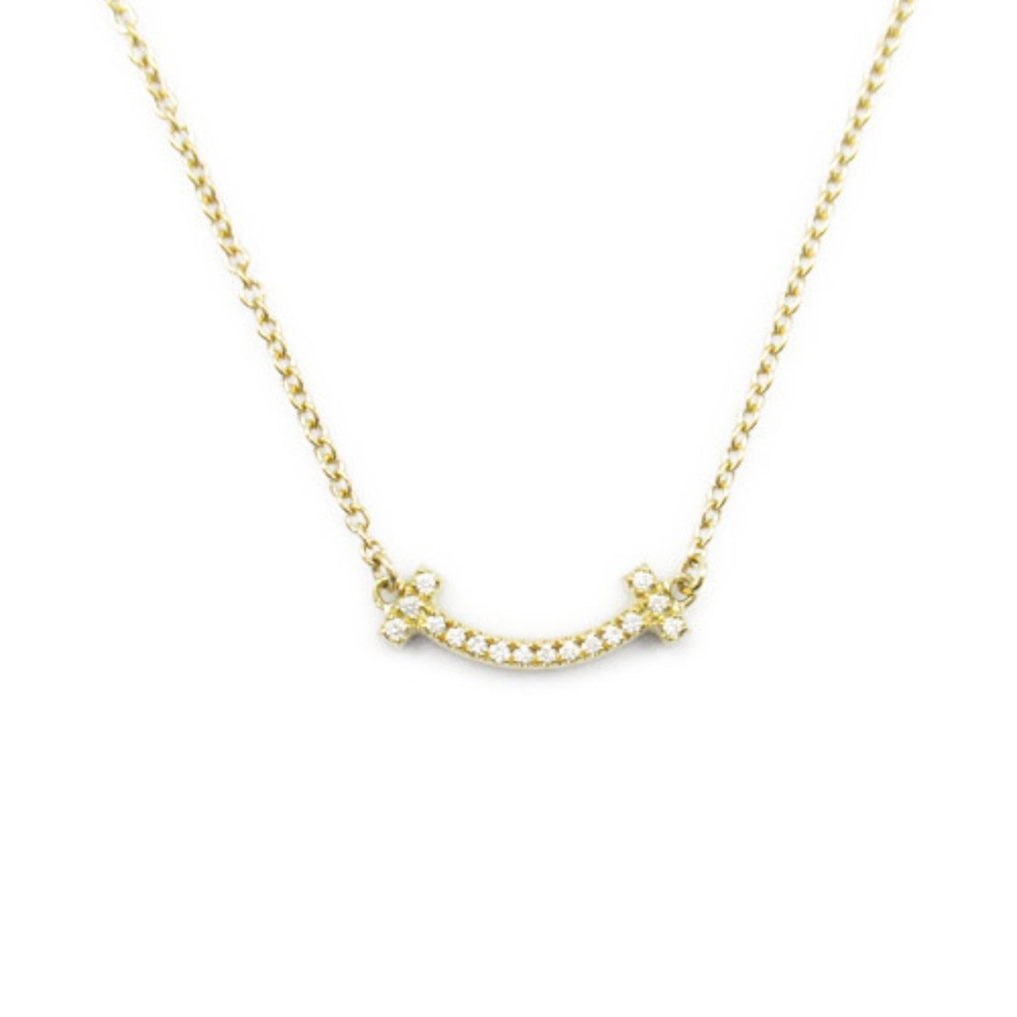 Tiffany & Co T Smile, Gold, Yellow Gold, necklace