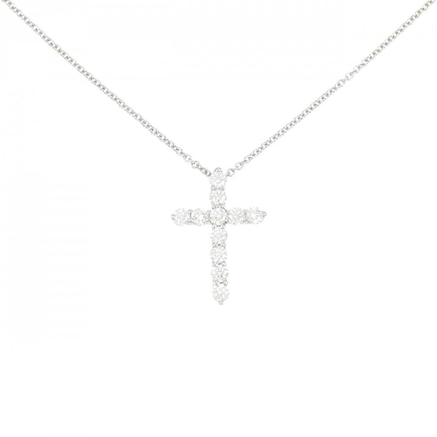 Tiffany & Co Croix, Silver, Platinum, necklace