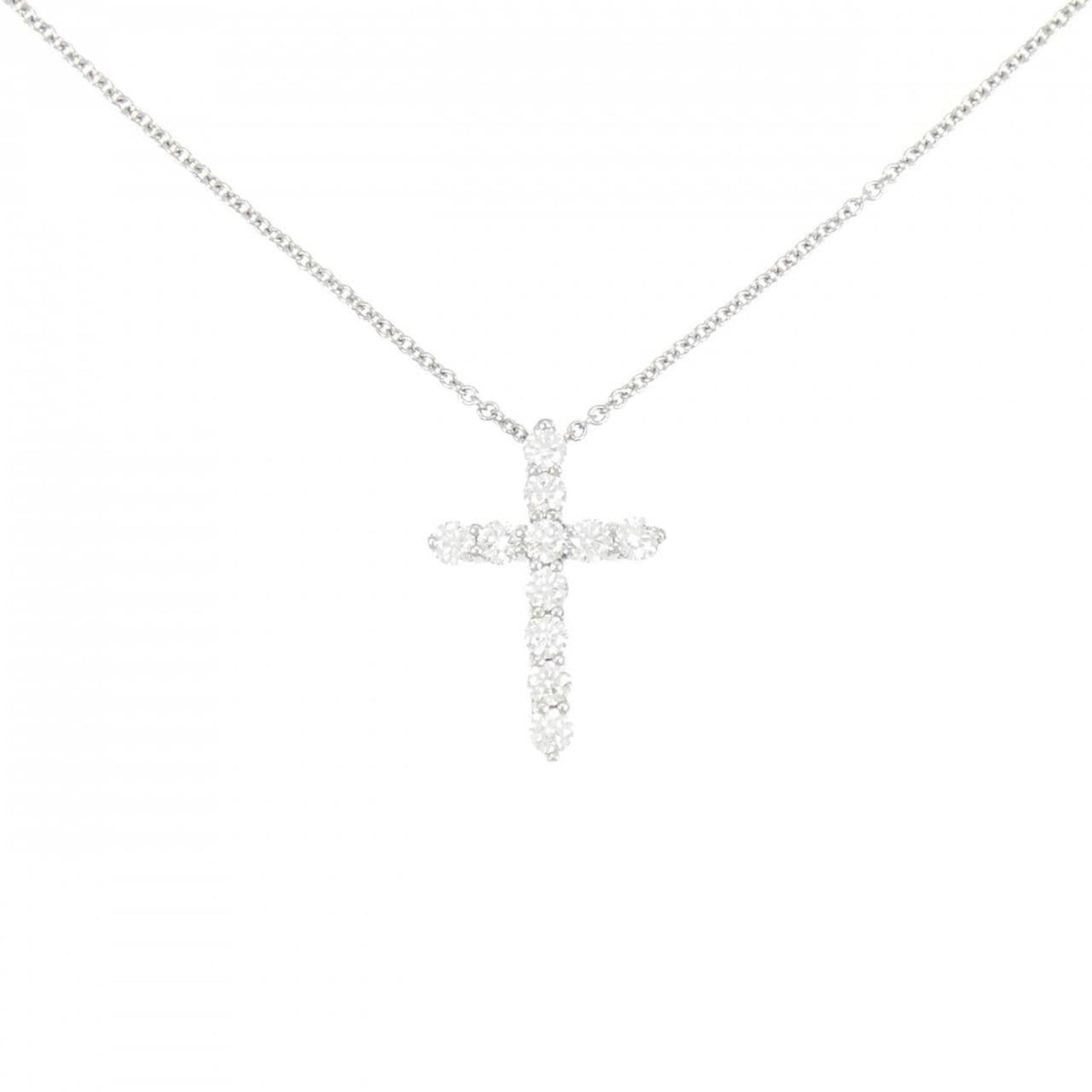 Tiffany & Co Croix, Silver, Platinum, necklace