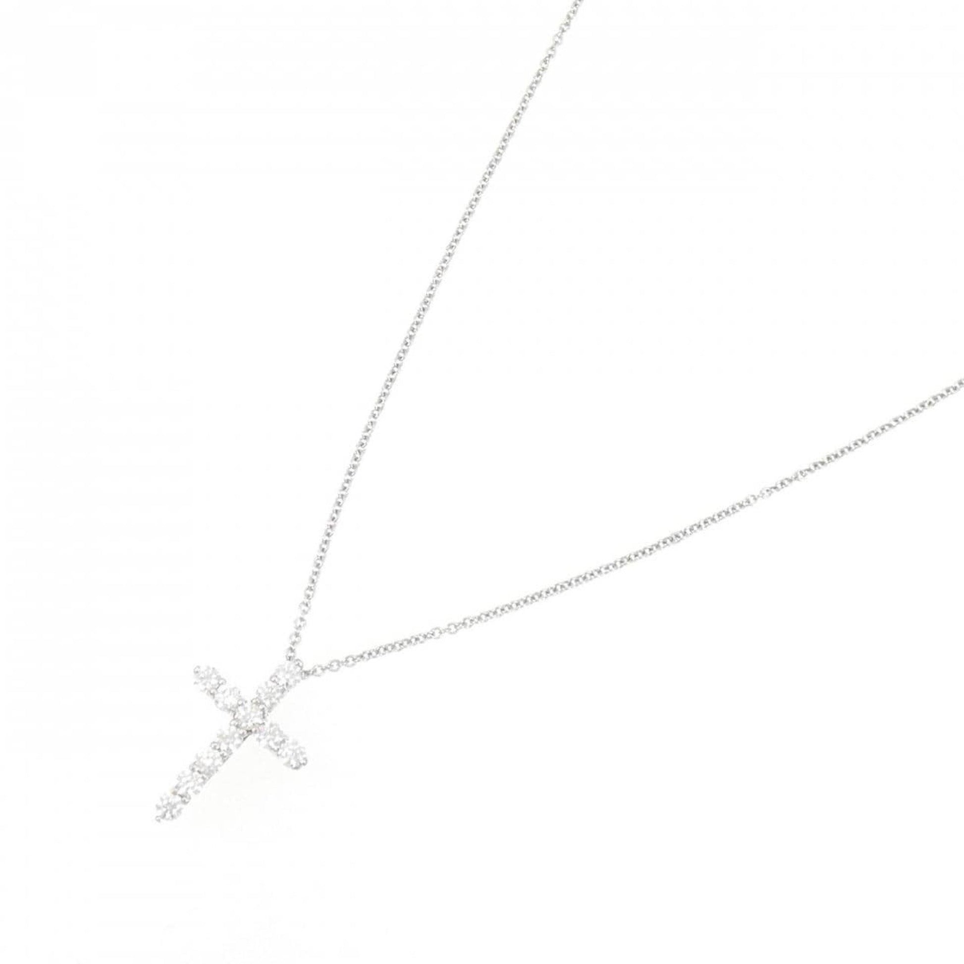 Tiffany & Co Croix, Silver, Platinum, necklace