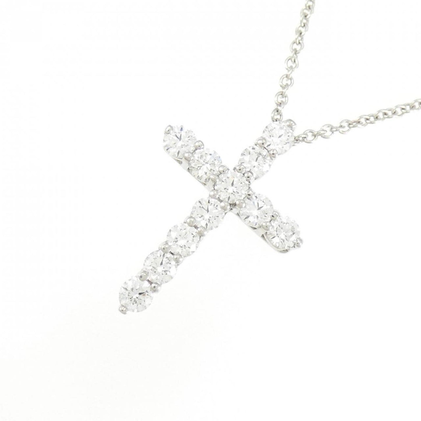 Tiffany & Co Croix, Silver, Platinum, necklace