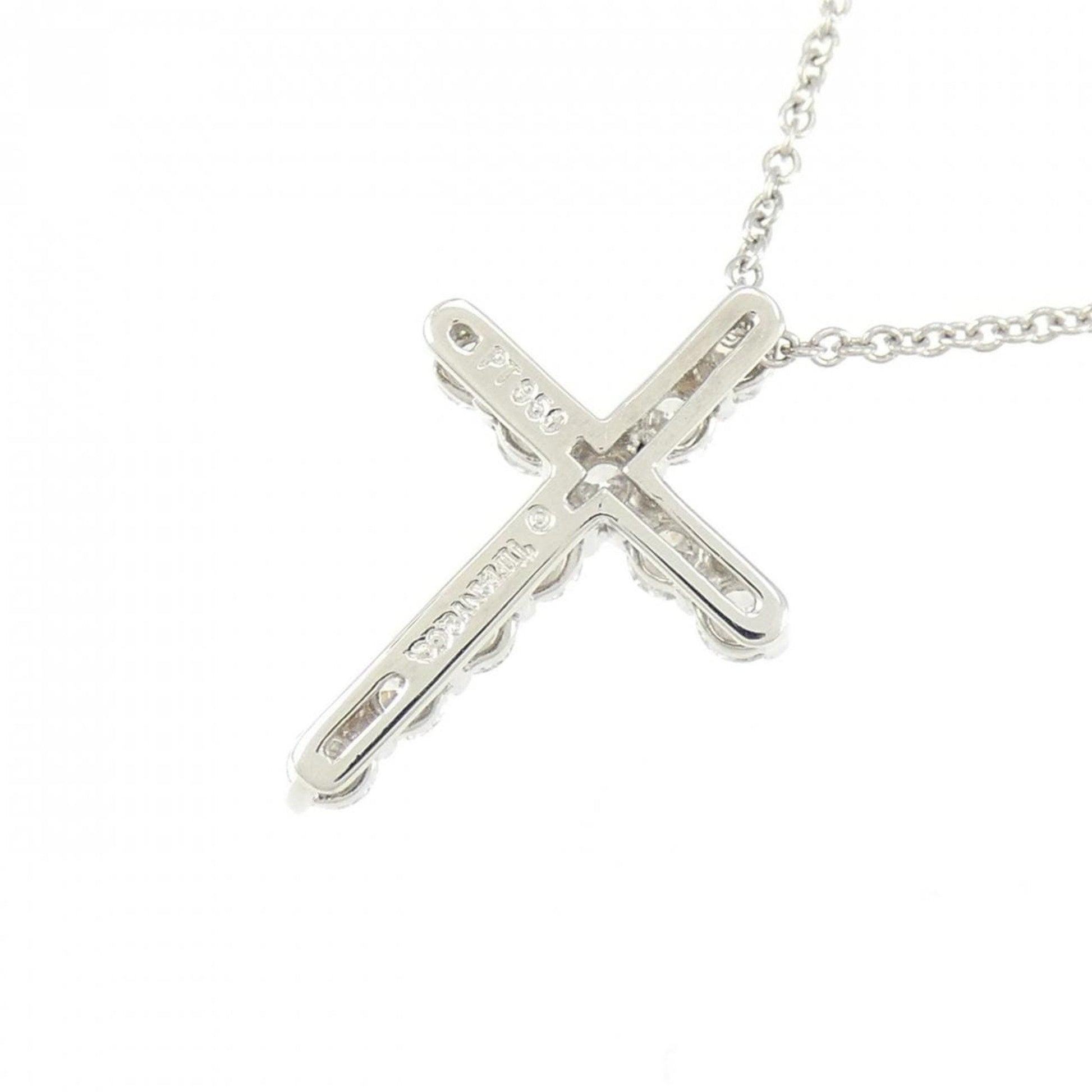 Tiffany & Co Croix, Silver, Platinum, necklace