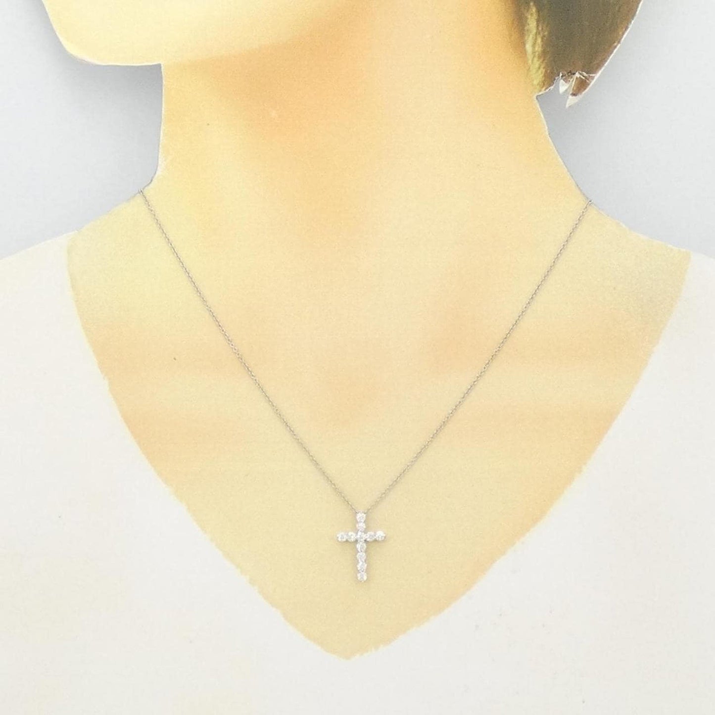 Tiffany & Co Croix, Silver, Platinum, necklace