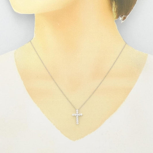 Tiffany & Co Croix, Silver, Platinum, necklace