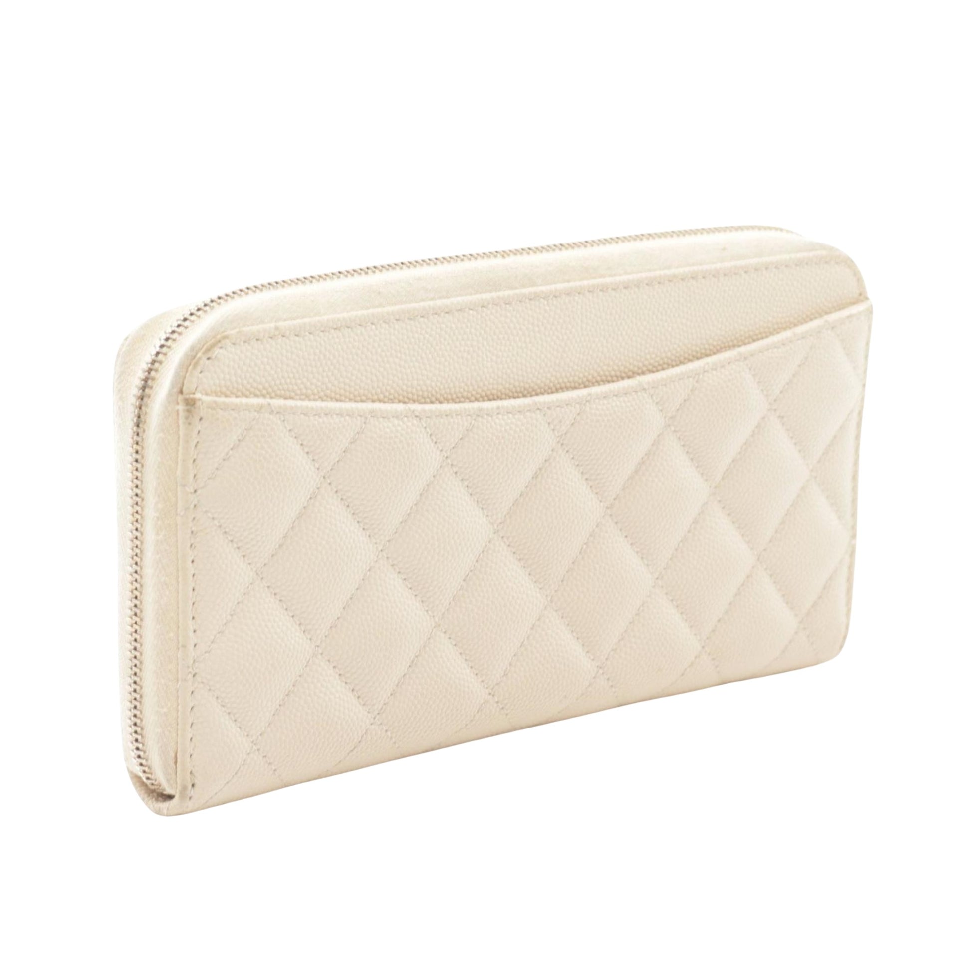 Chanel Zip around wallet, Ecru, Leather, wallet