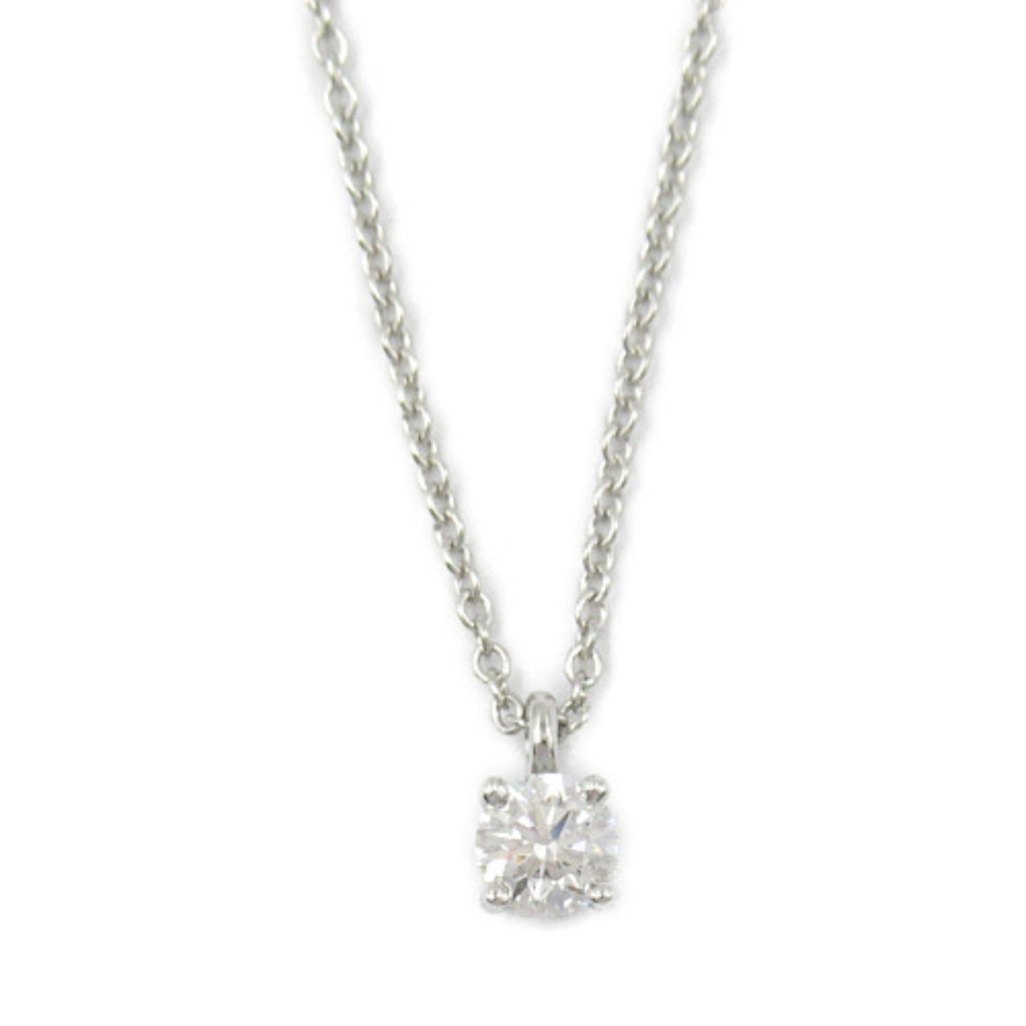 Tiffany & Co Solitaire, Silver, Platinum, necklace