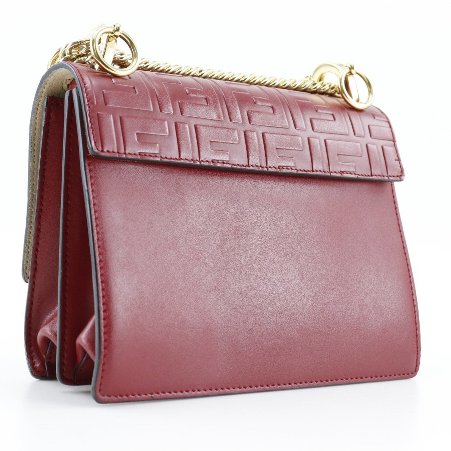 Fendi Kan I, Red, Leather, shoulder