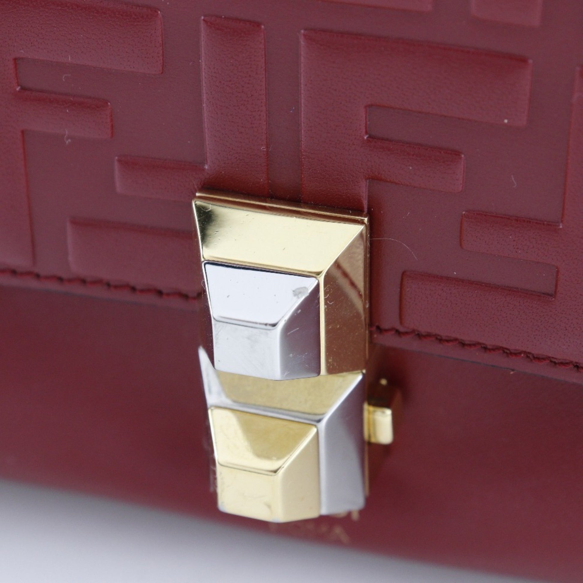 Fendi Kan I, Red, Leather, shoulder