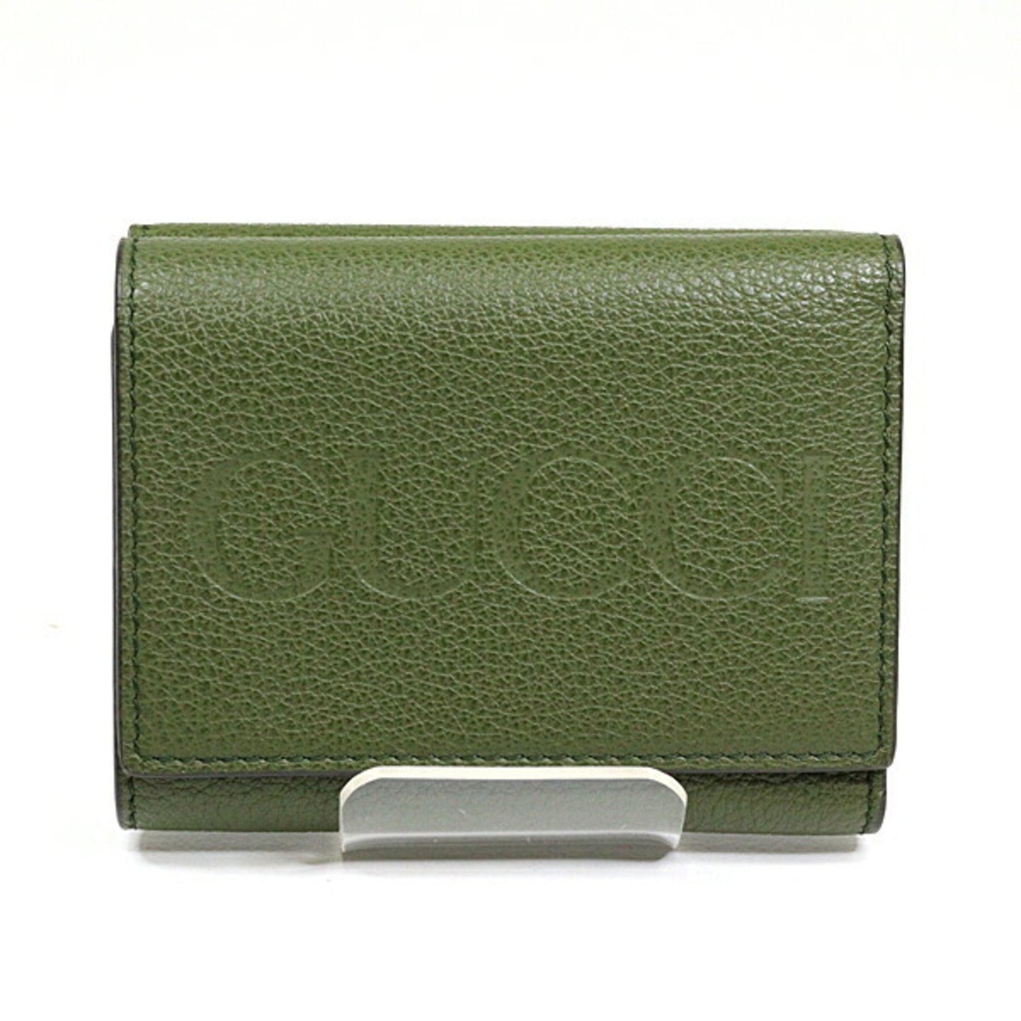 Gucci Logo, Green, Leather, wallet