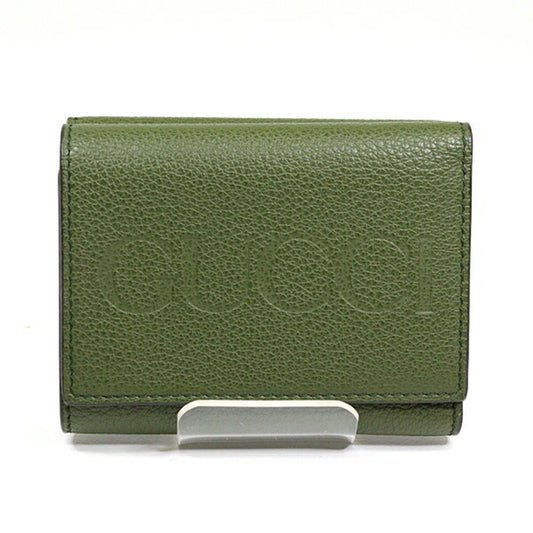 Gucci Logo, Green, Leather, wallet