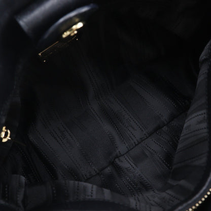 Salvatore Ferragamo Gancini, Black, Leather, handbag