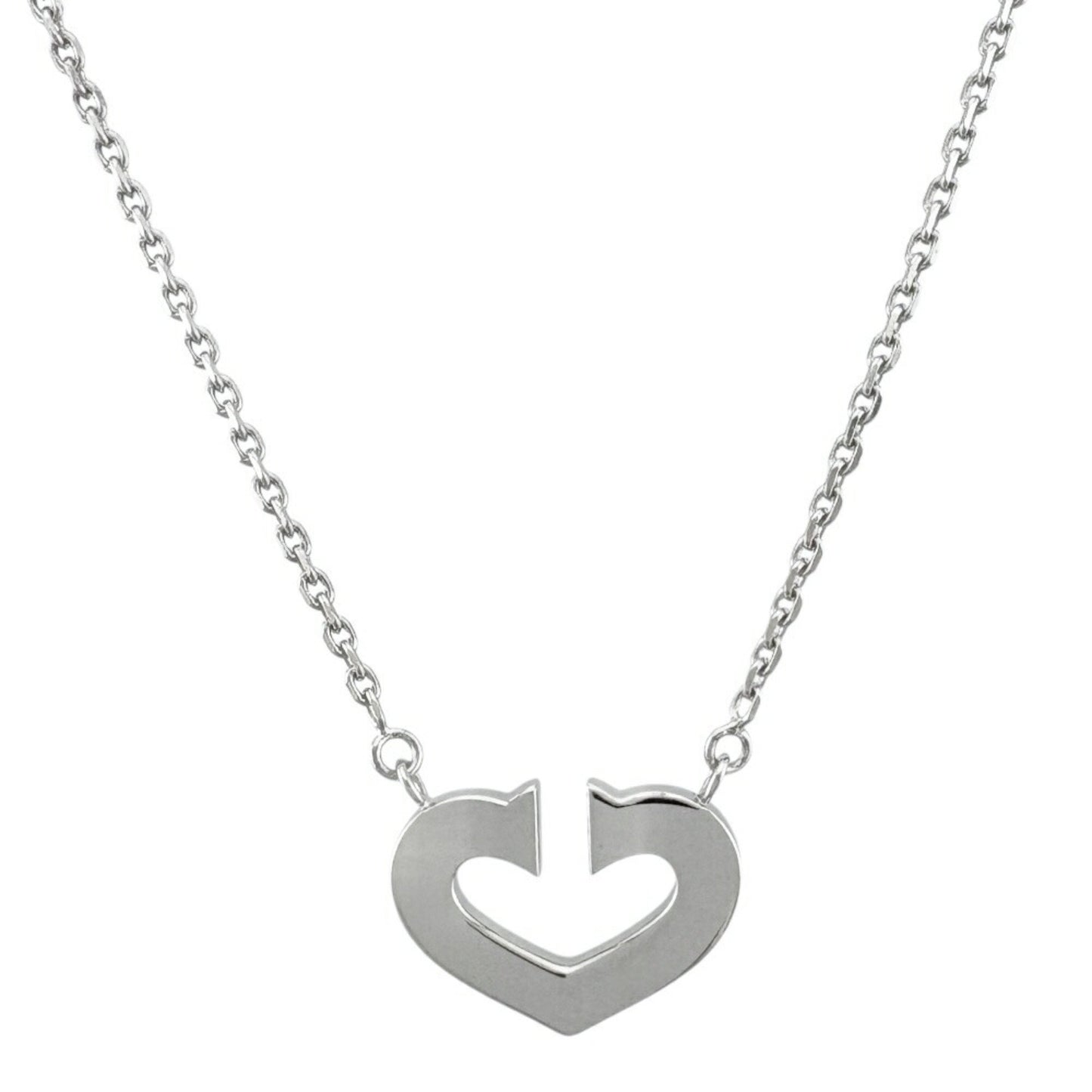 Cartier C heart, Silver, White Gold, necklace