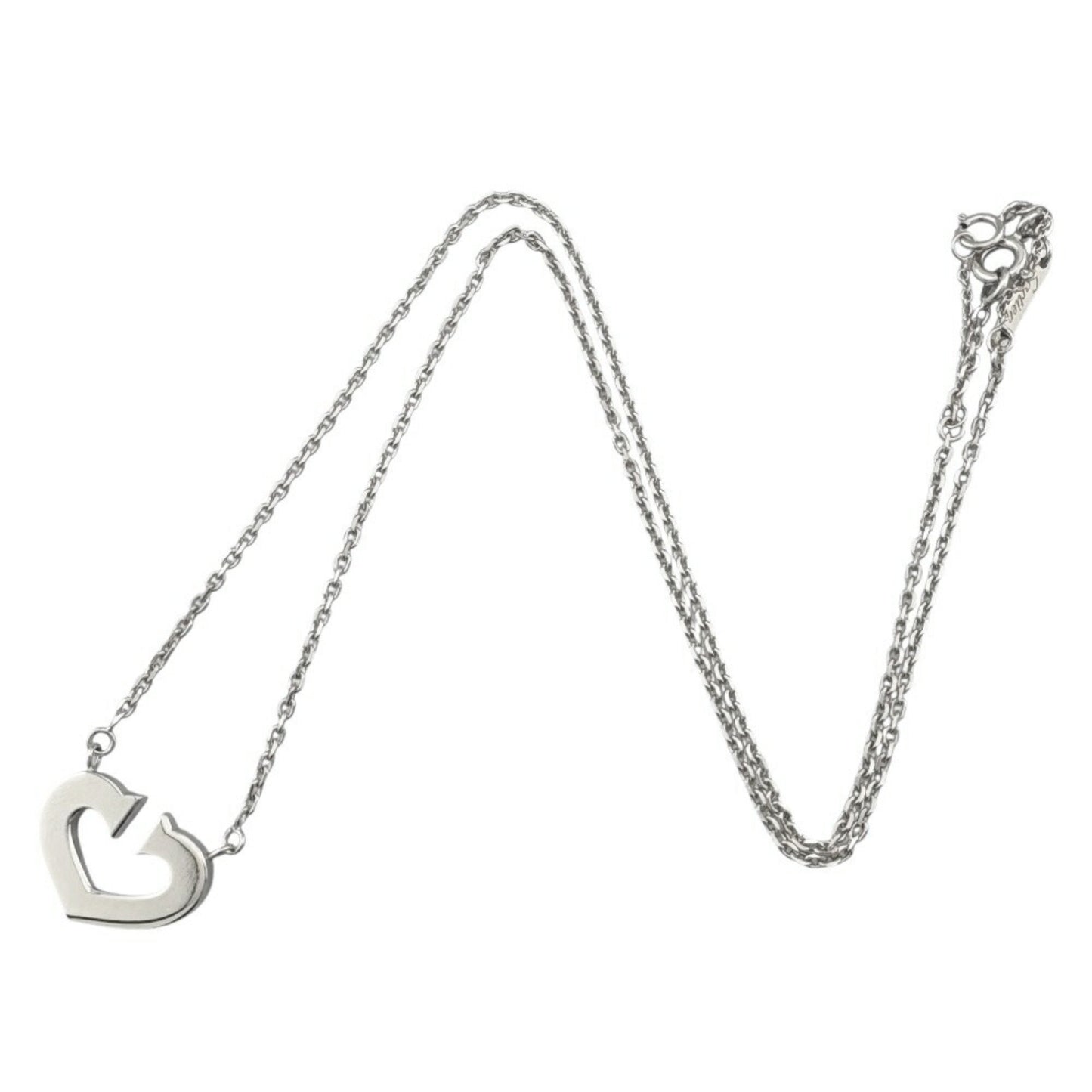 Cartier C heart, Silver, White Gold, necklace