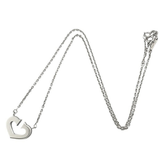 Cartier C heart, Silver, White Gold, necklace