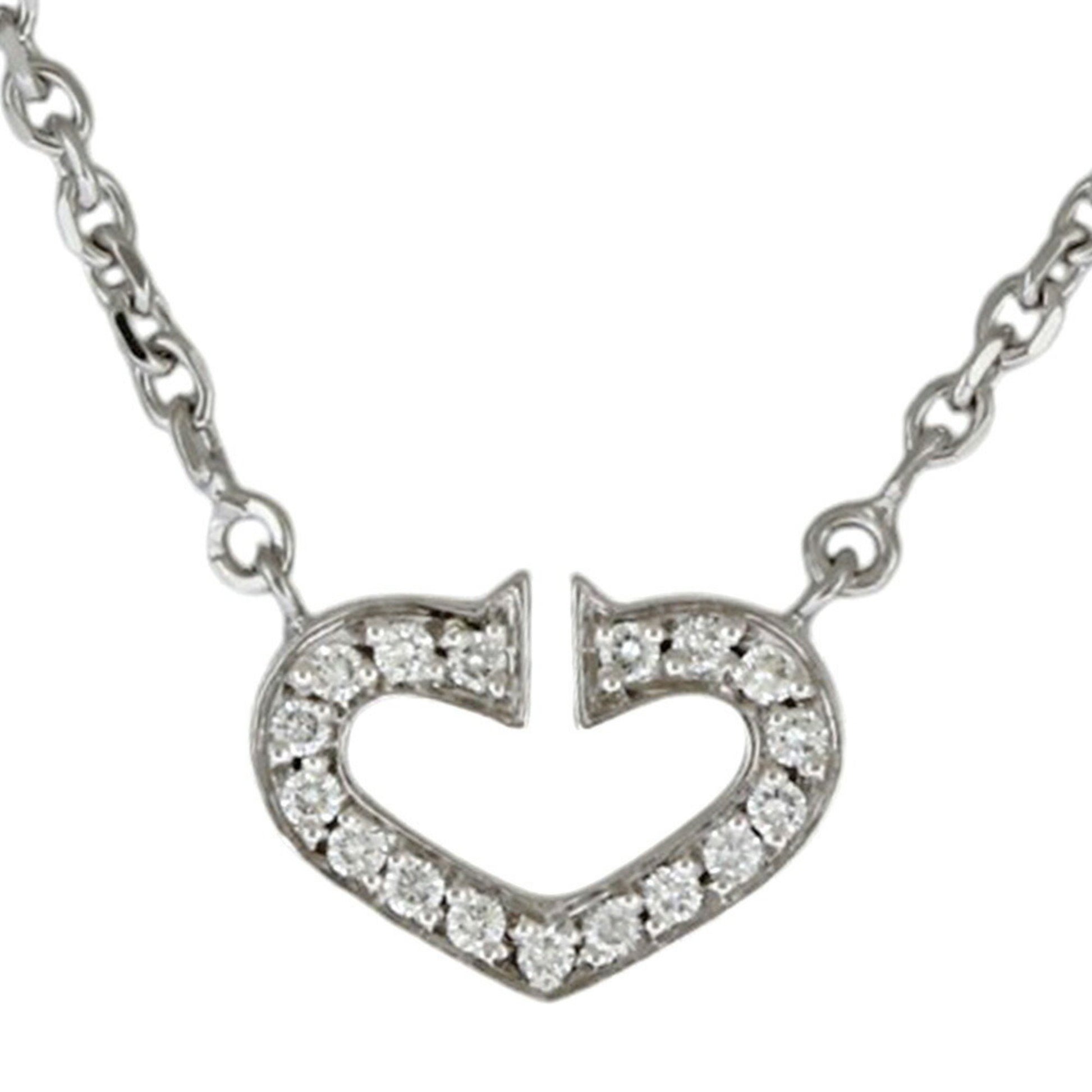 Cartier C heart, Silver, White Gold, necklace