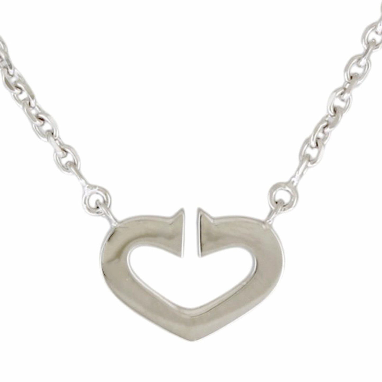 Cartier C heart, Silver, White Gold, necklace