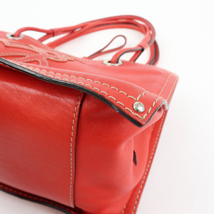 Loewe Anagram Leather, Red, Leather, Tote Bag