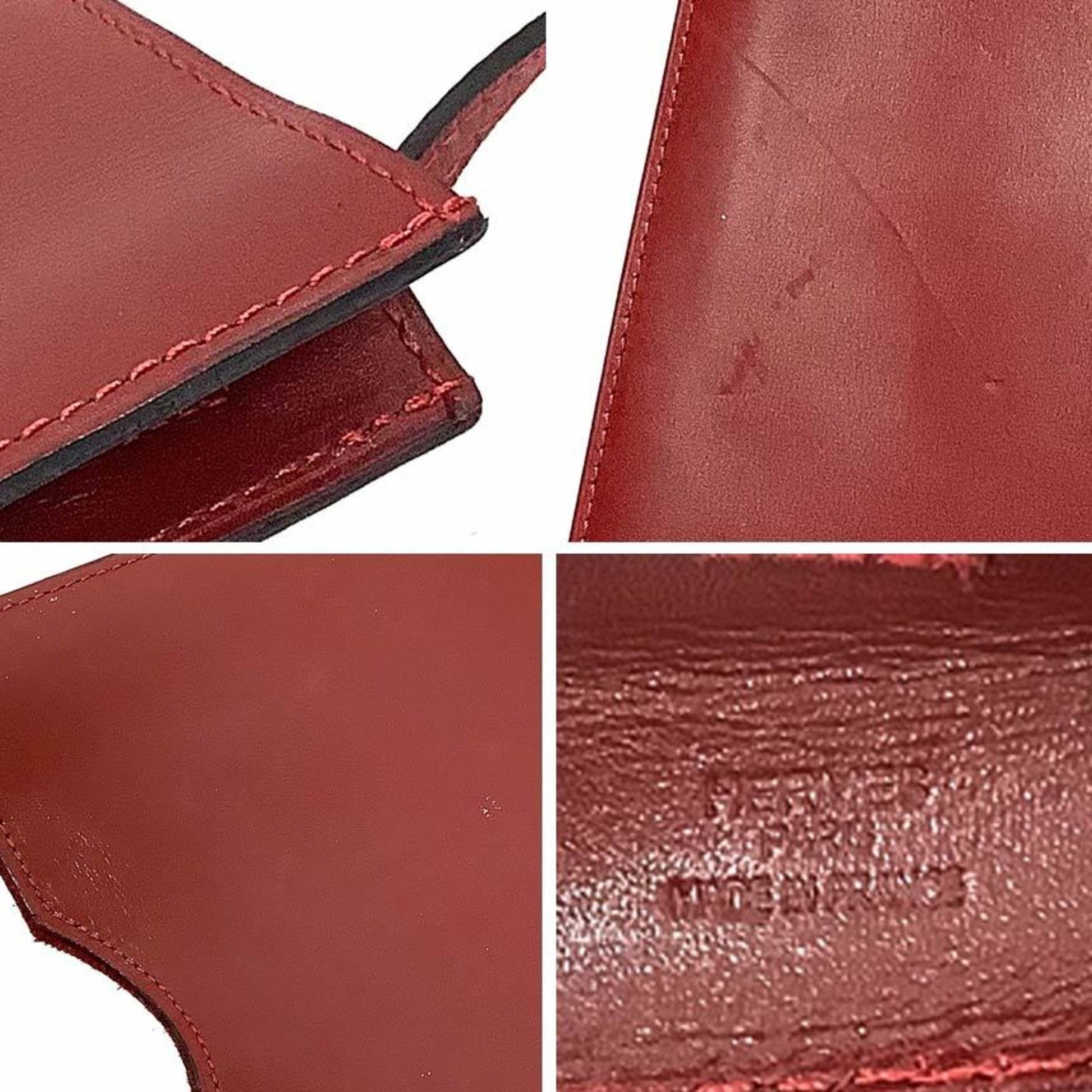 Hermès Onimetou, Burgundy, Leather, clutch