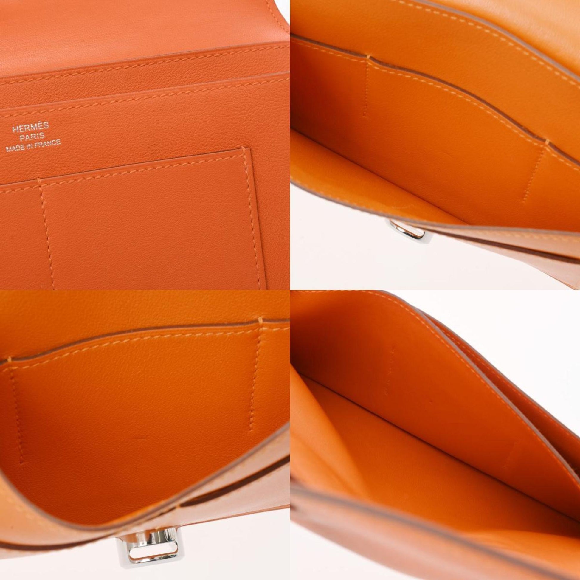 Hermès Dogon, Orange, Leather, wallet