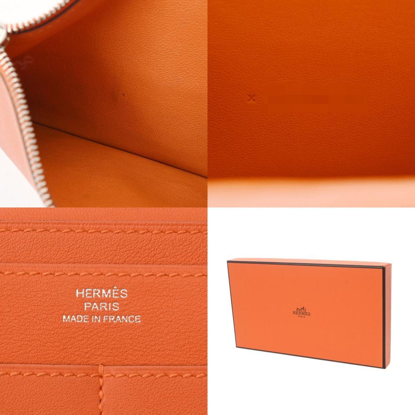 Hermès Dogon, Orange, Leather, wallet