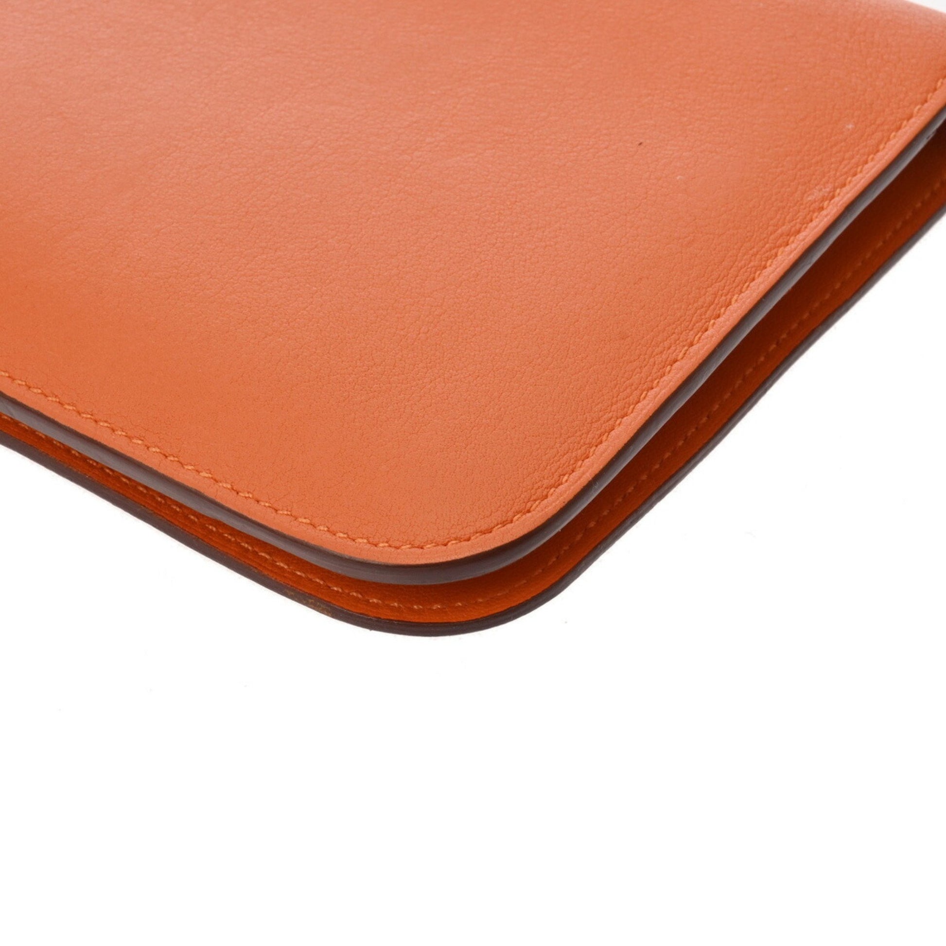 Hermès Dogon, Orange, Leather, wallet