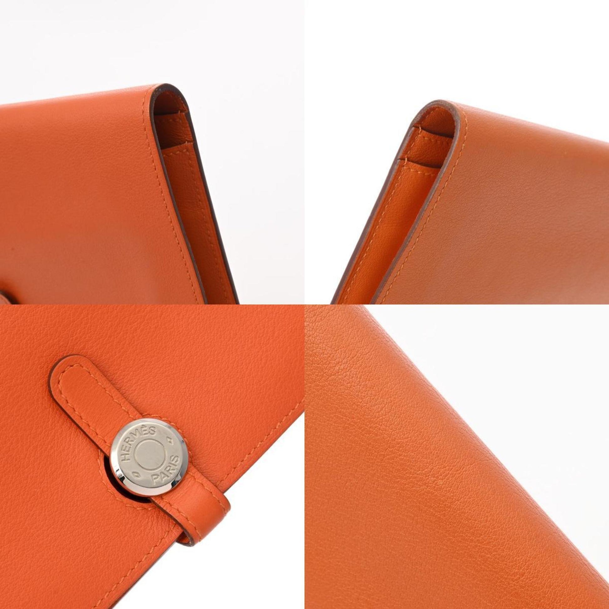 Hermès Dogon, Orange, Leather, wallet