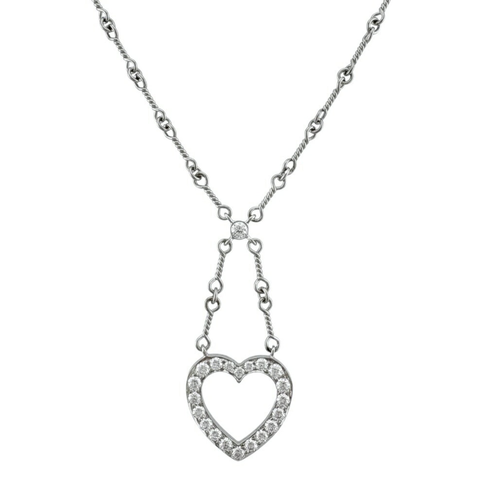 Tiffany & Co Sentimental heart, Silver, Platinum, necklace