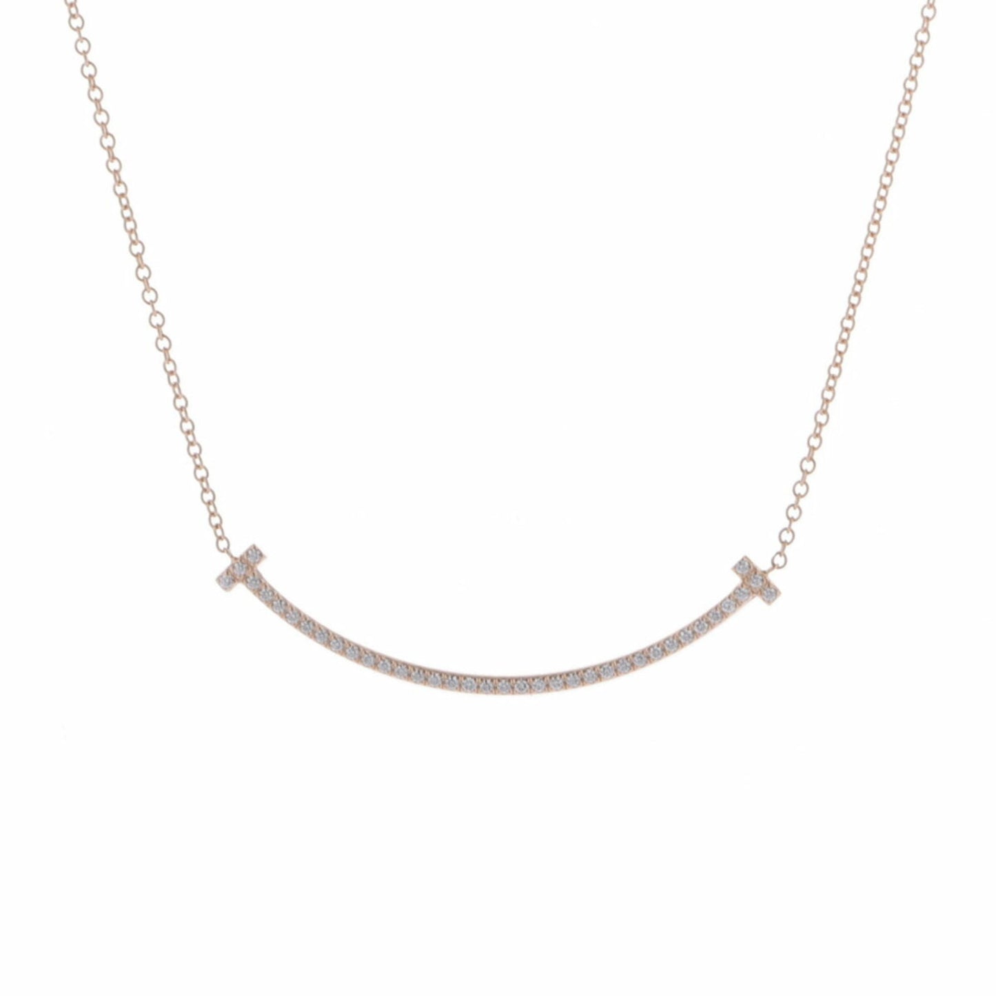 Tiffany & Co Tiffany T, Pink, Rose Gold, necklace