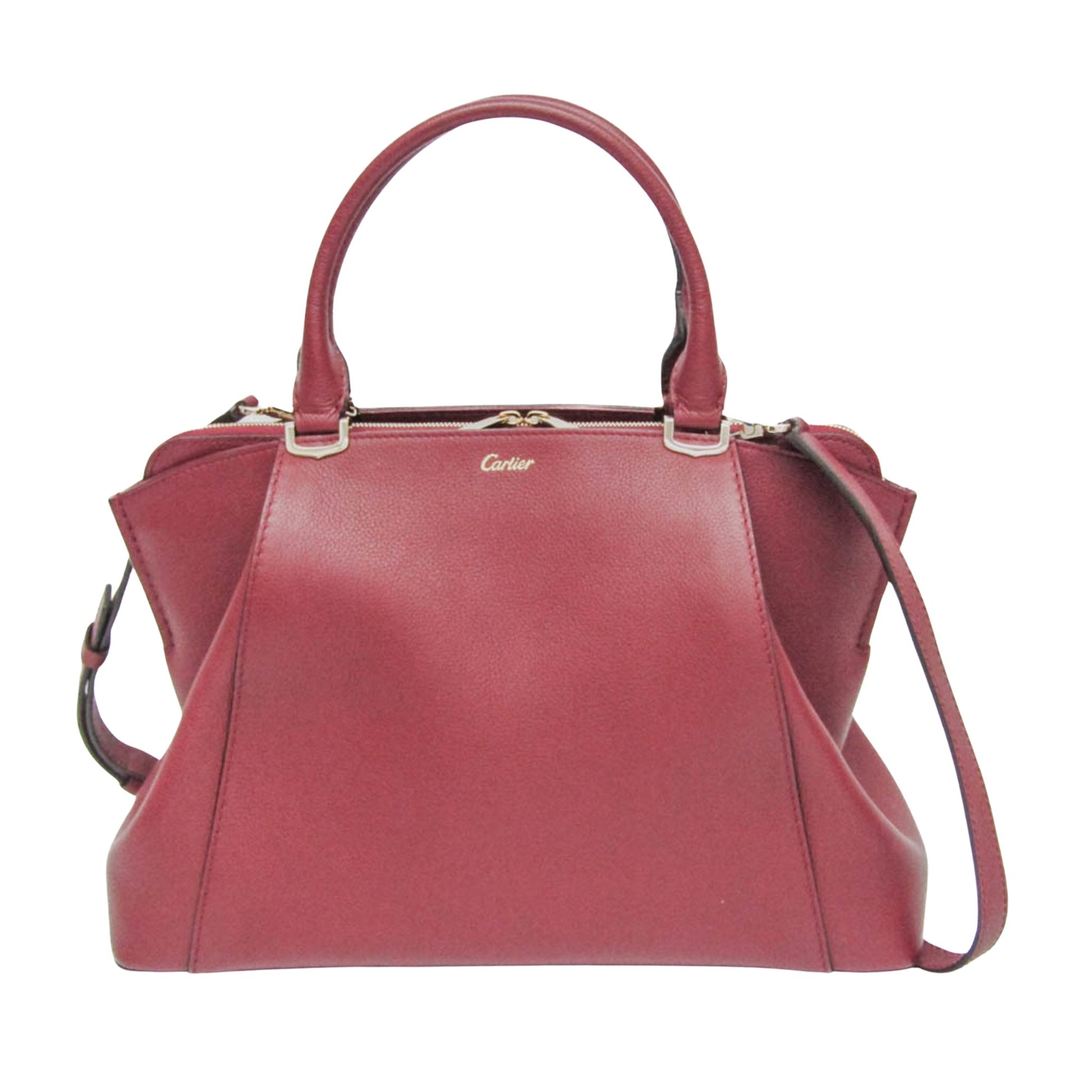 Cartier Must line, Burgundy, Leather, handbag