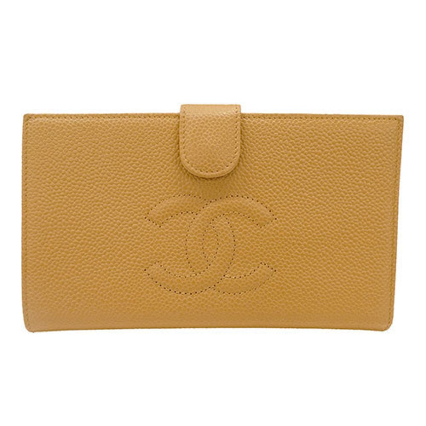 Chanel Coco Mark, Camel, Leather, wallet