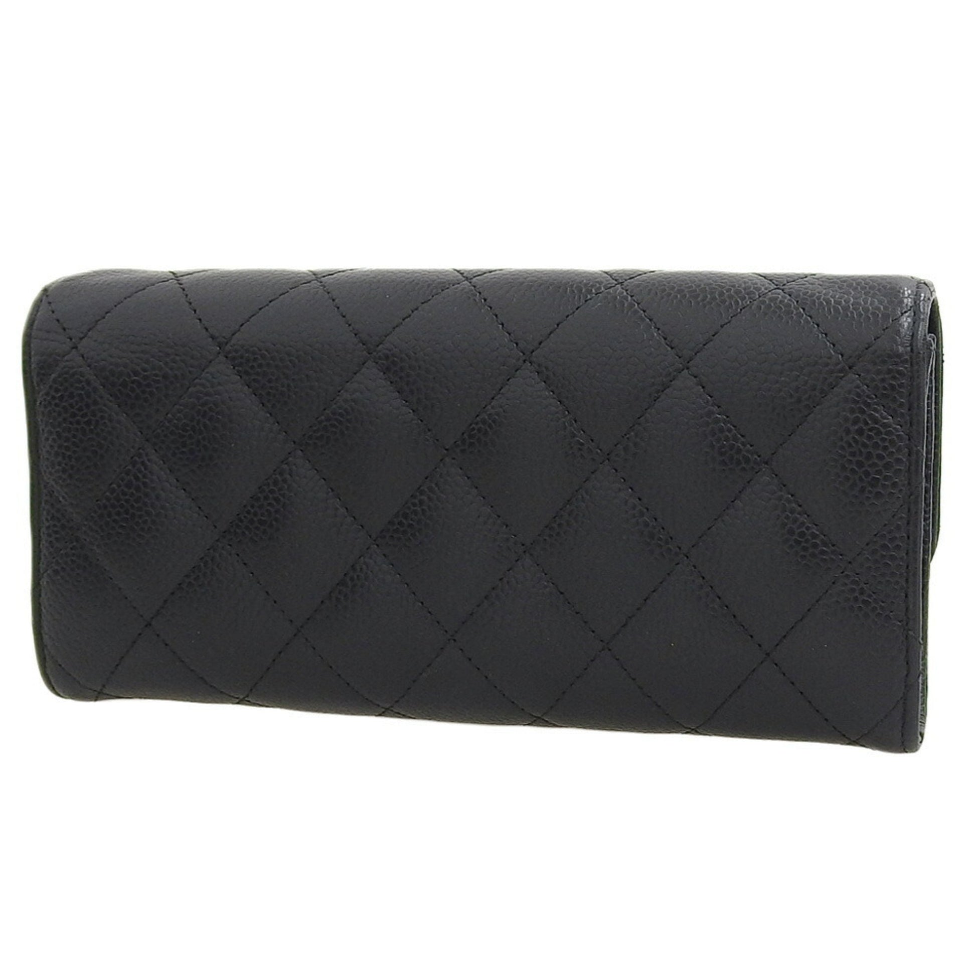 Chanel Matelassé, Black, Leather, wallet