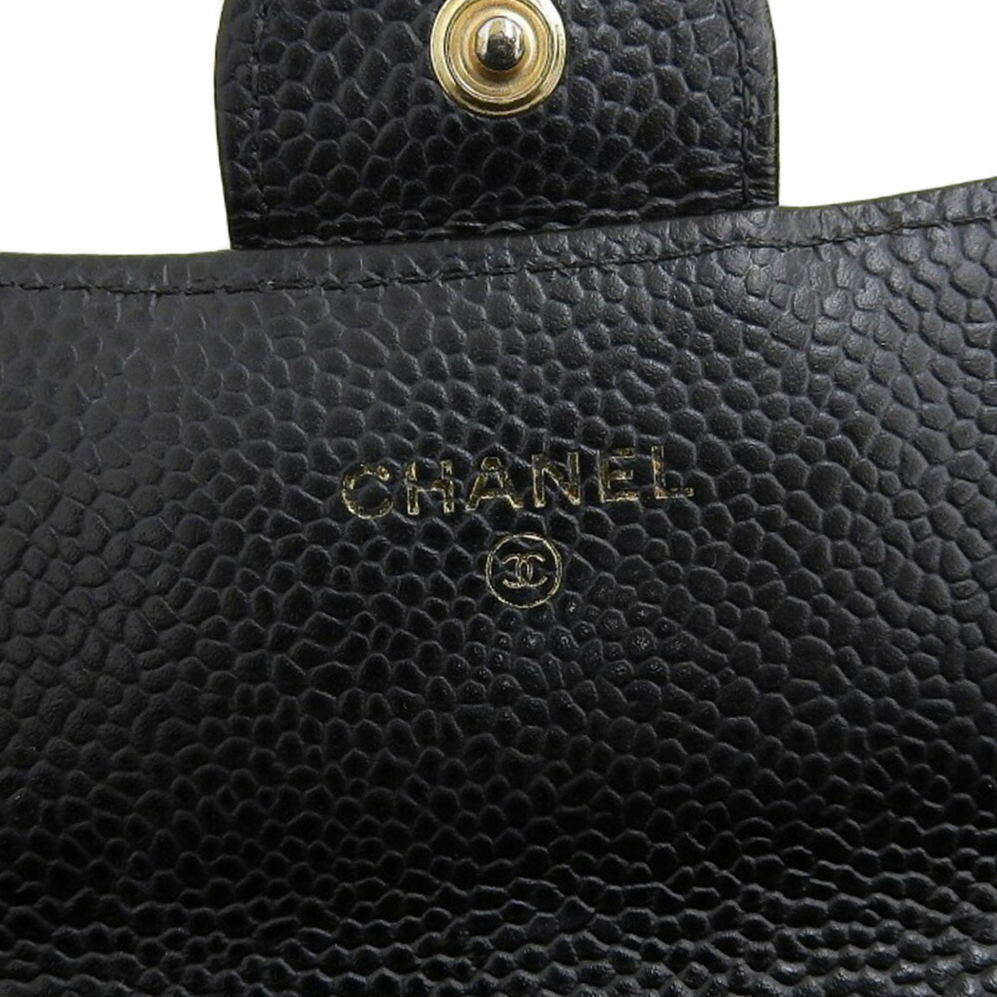 Chanel Matelassé, Black, Leather, wallet