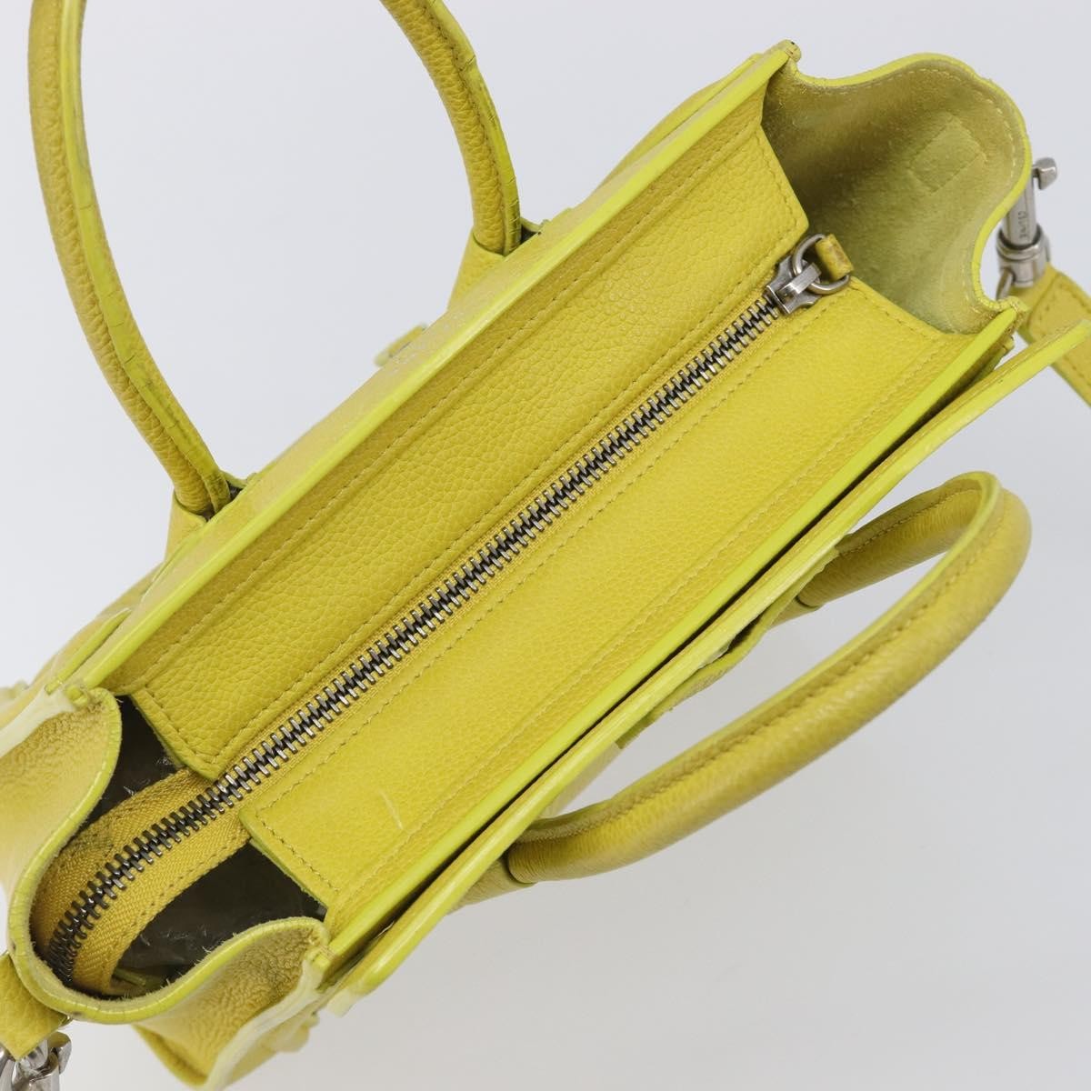 Celine Luggage Grainy Leather, Yellow, Leather, Handbag