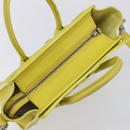 Celine Luggage Grainy Leather, Yellow, Leather, Handbag