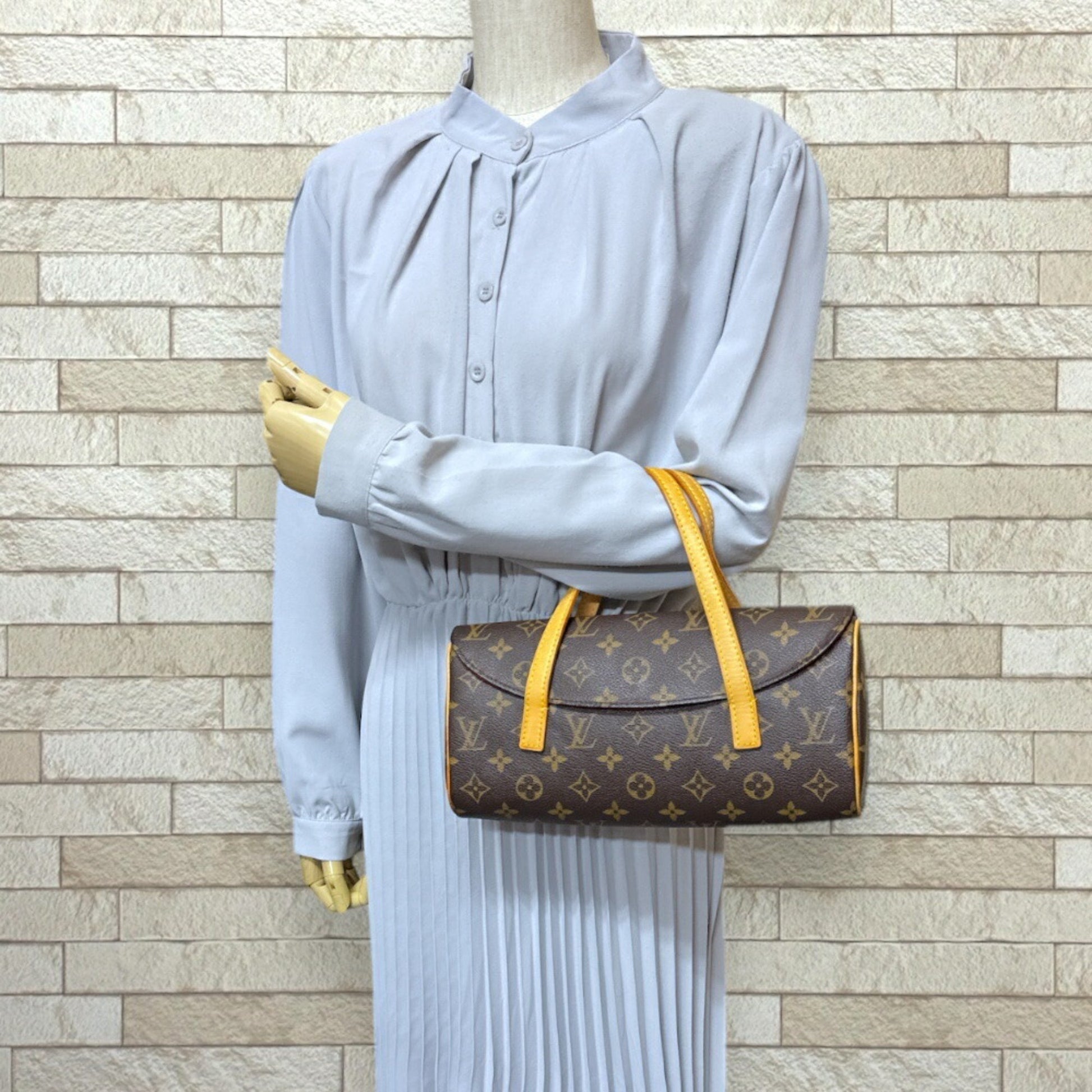 Louis Vuitton Sonatine, Brown, Canvas, handbag