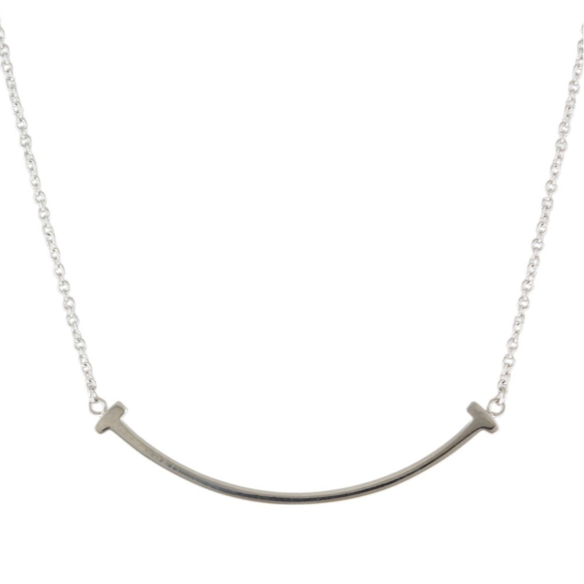 Tiffany & Co T Smile, Silver, White Gold, necklace