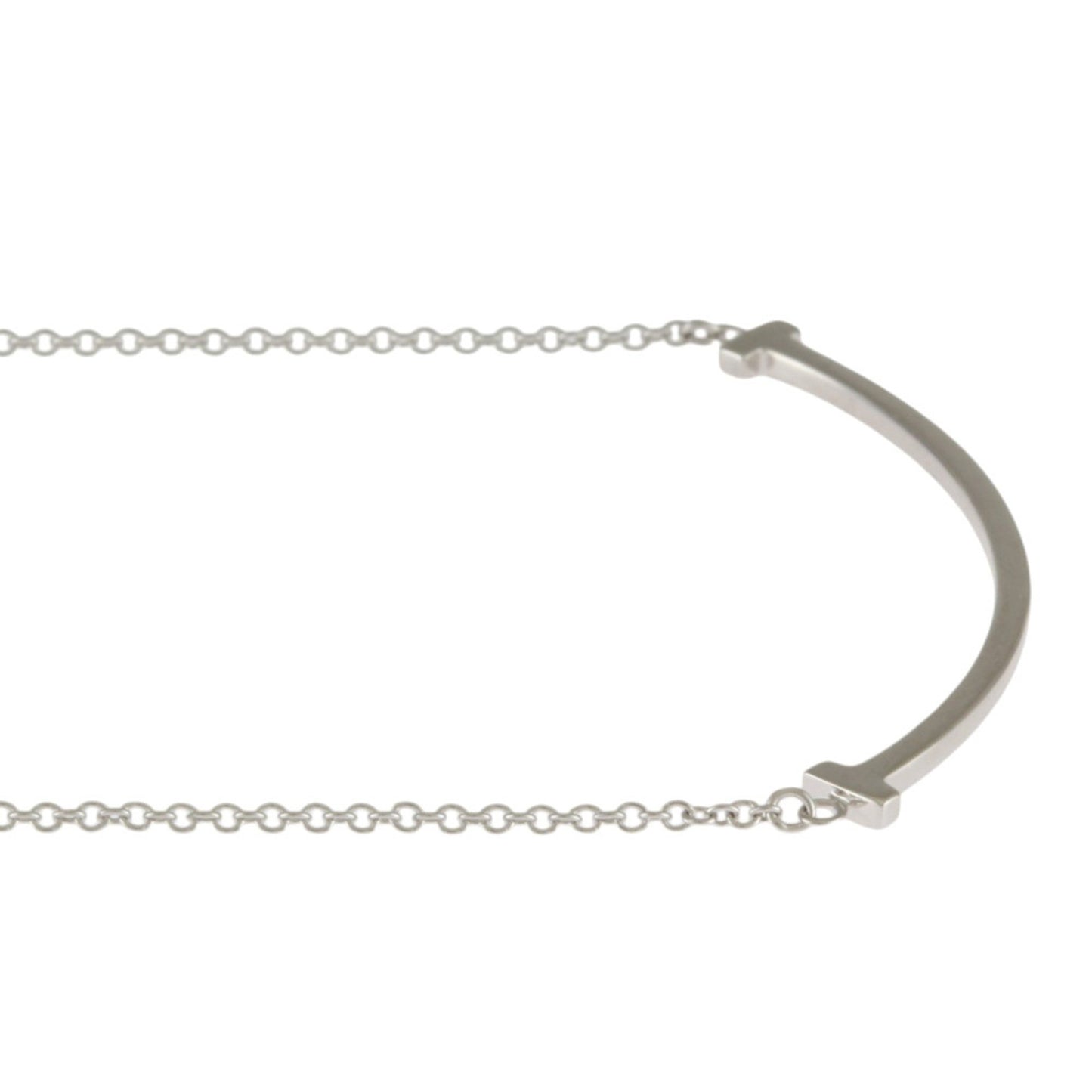 Tiffany & Co T Smile, Silver, White Gold, necklace