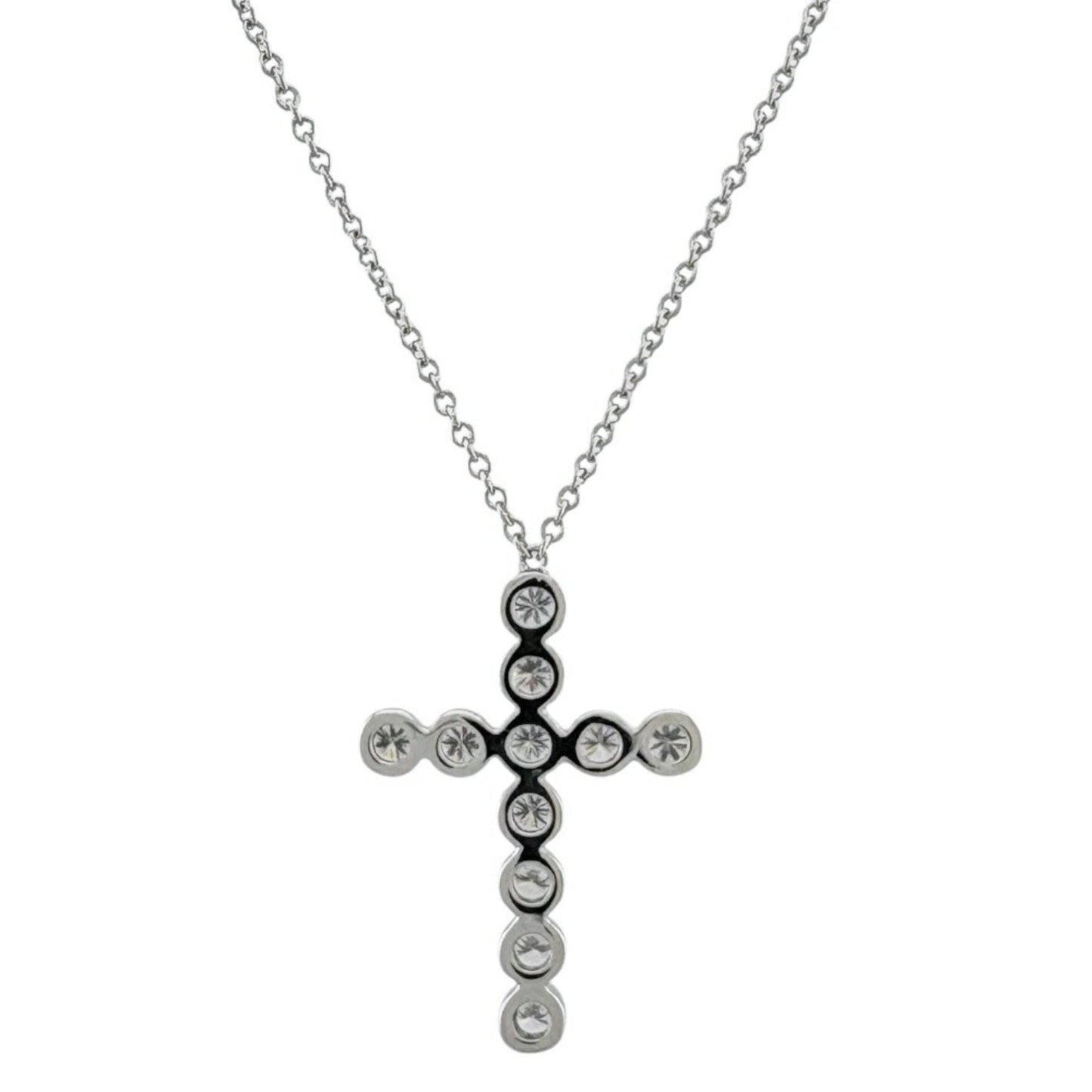 Tiffany & Co Croix, Silver, Platinum, necklace