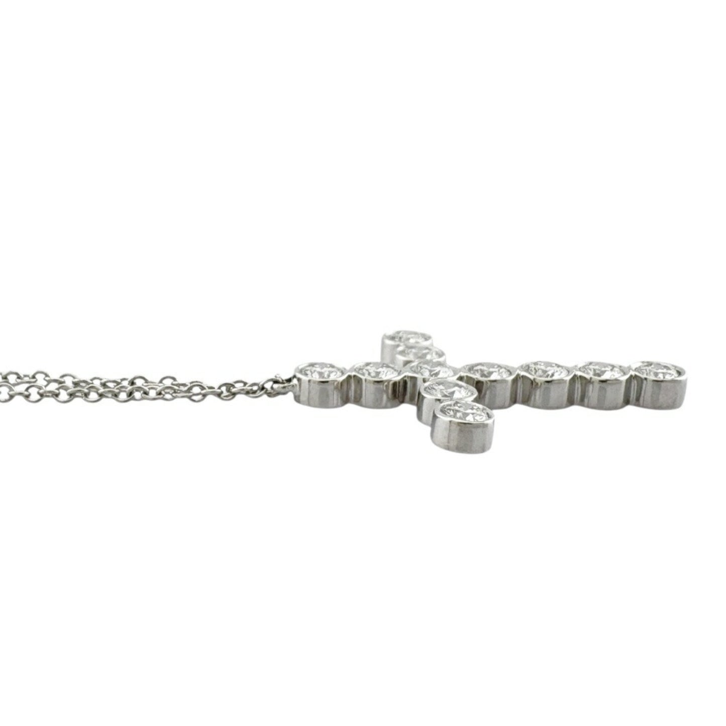 Tiffany & Co Croix, Silver, Platinum, necklace