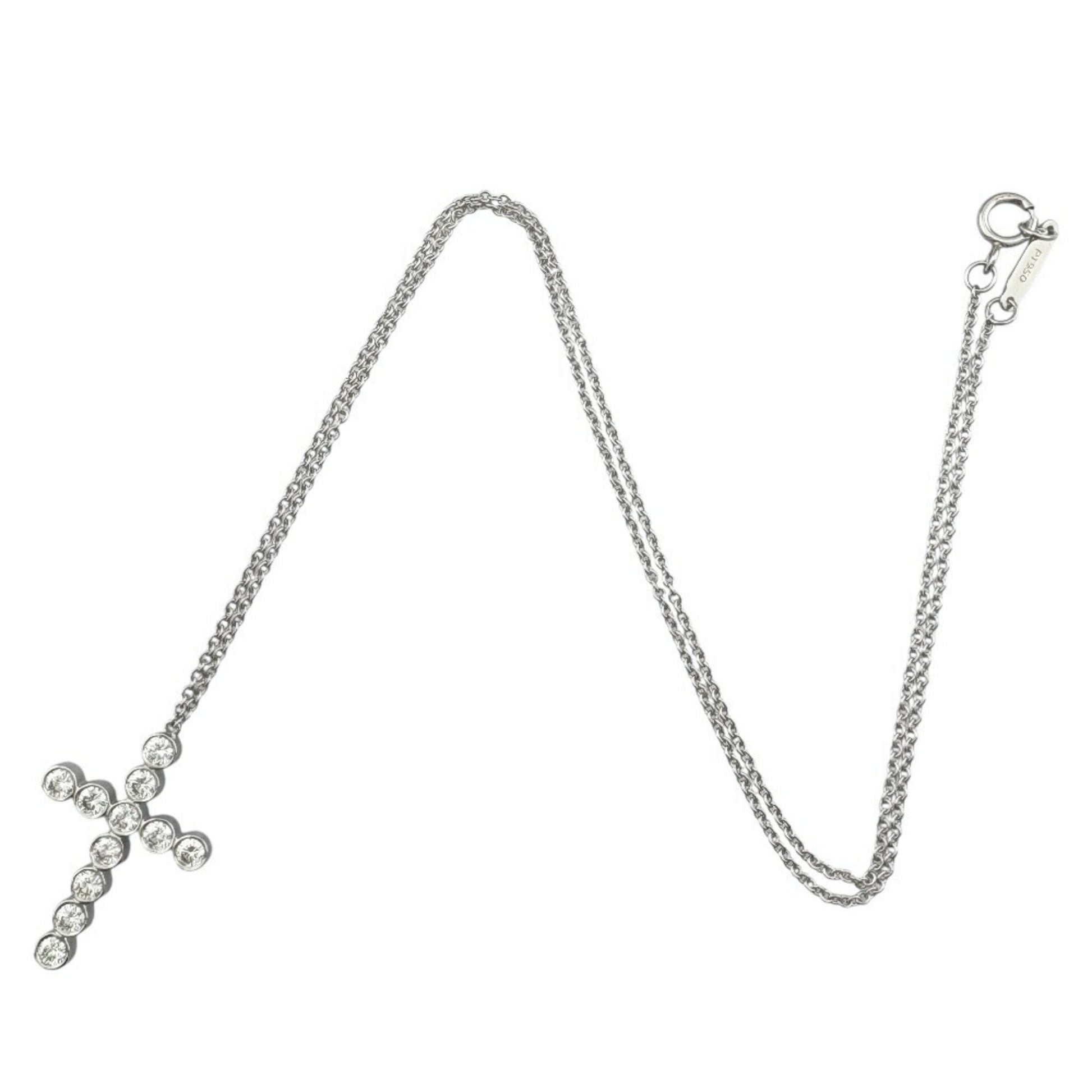 Tiffany & Co Croix, Silver, Platinum, necklace