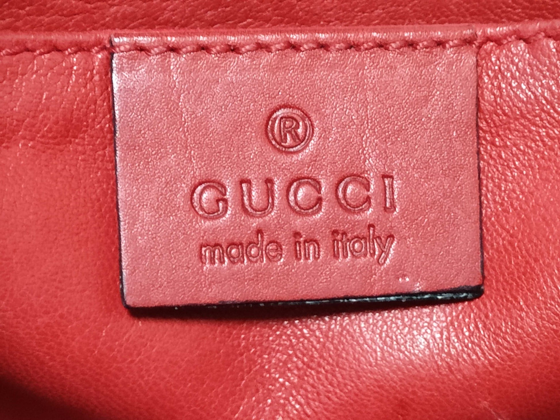 Gucci Emily, Red, Leather, shoulder